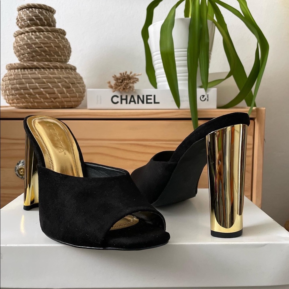 Black & Gold Mules